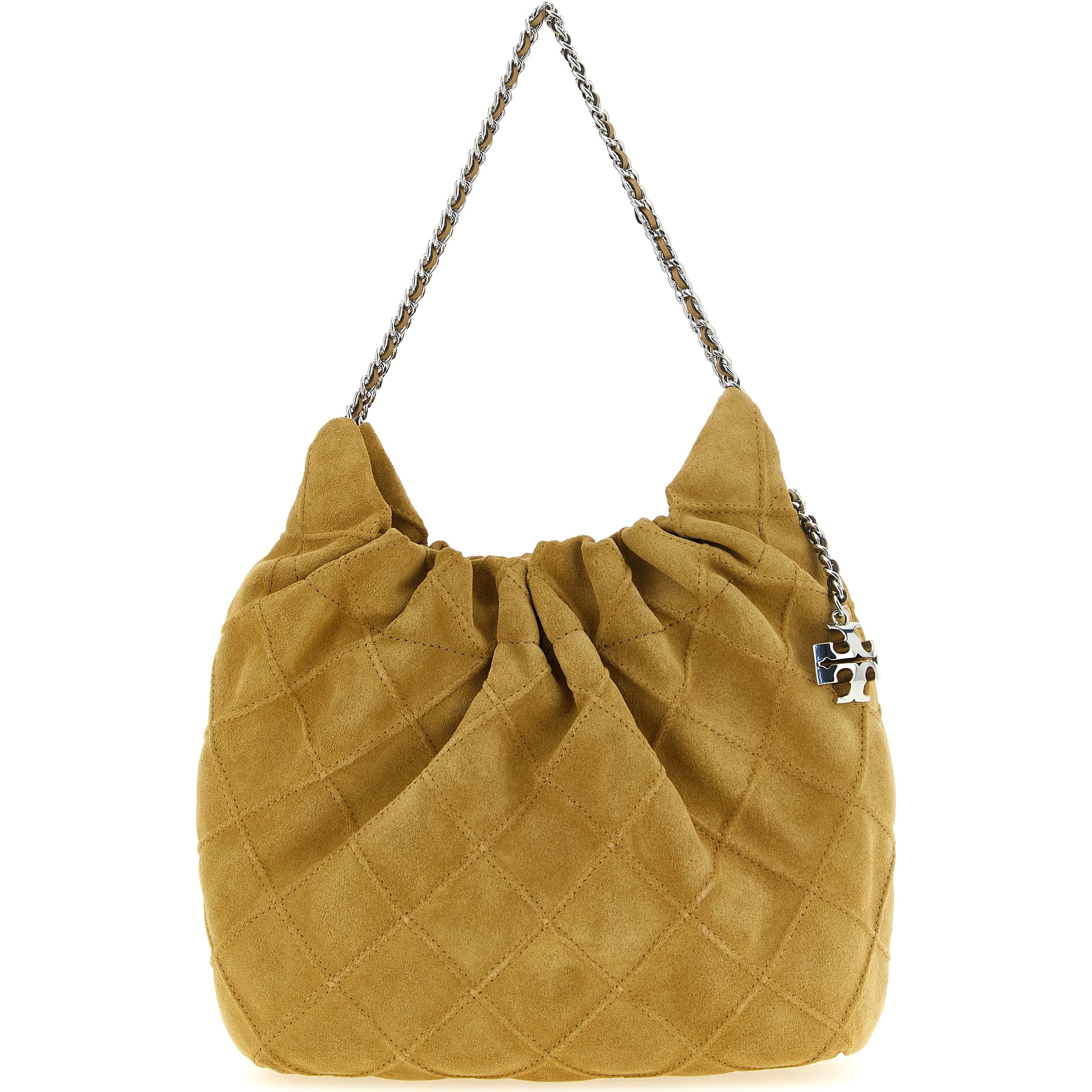 Beige Calfskin Shoulder Bag