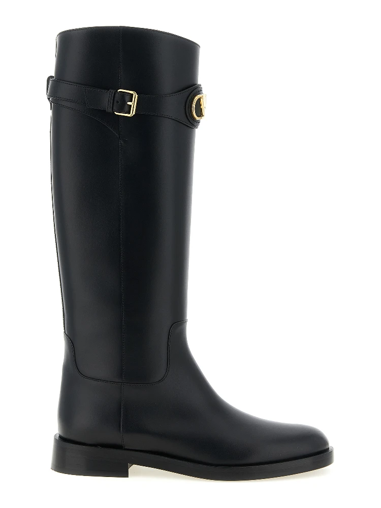 Black Calfskin Over The Knee