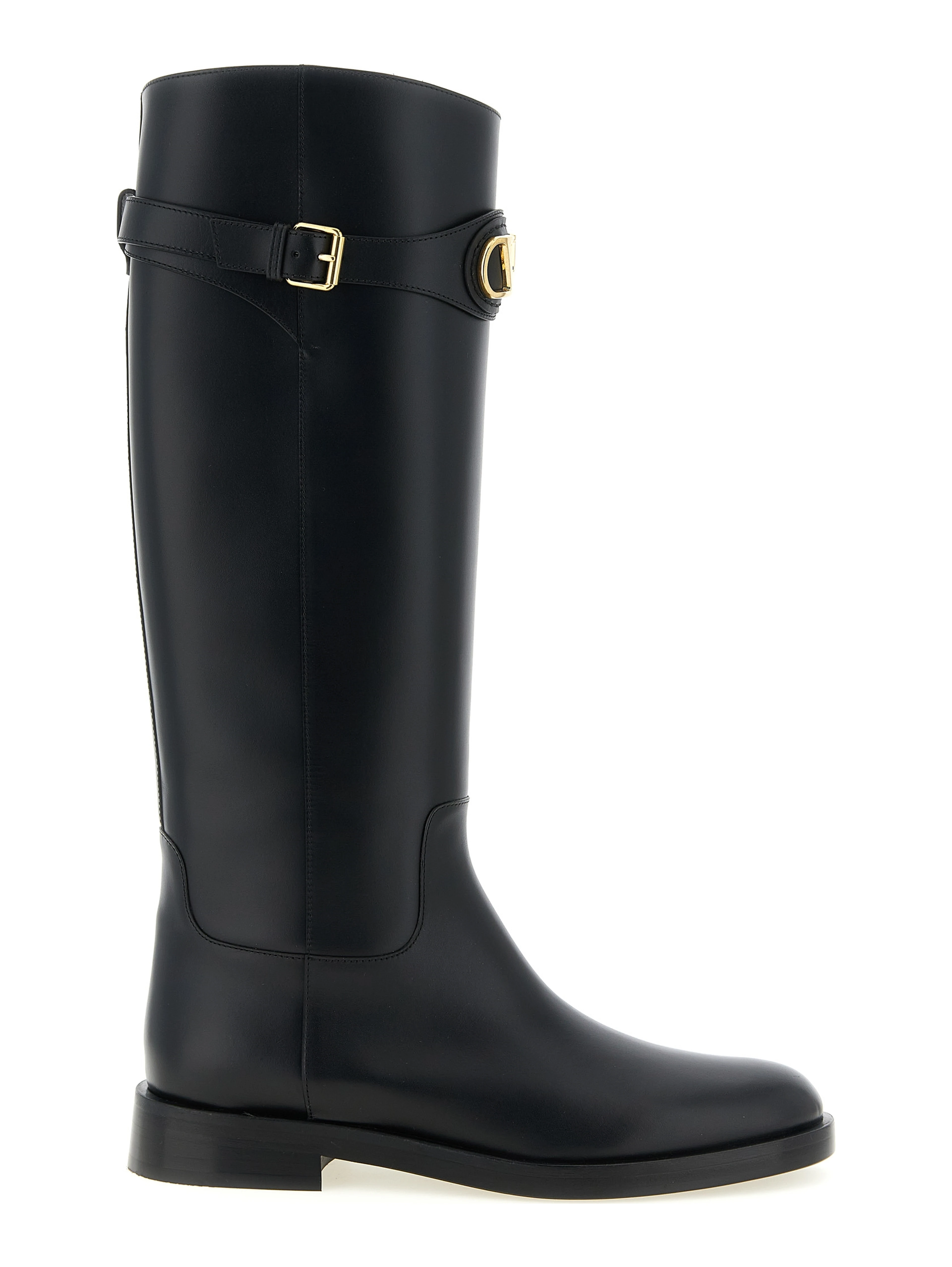 Black Calfskin Over The Knee