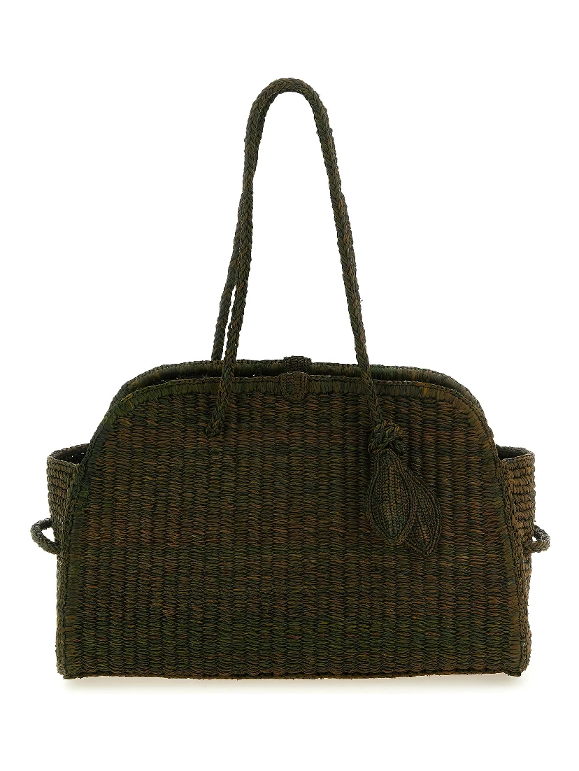 Bicolor Raffia Tote Bag