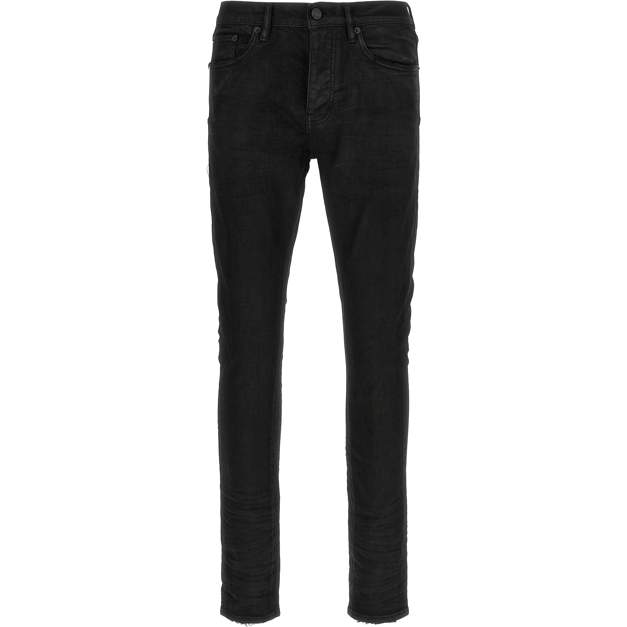 Black Cotton Tapered Jeans