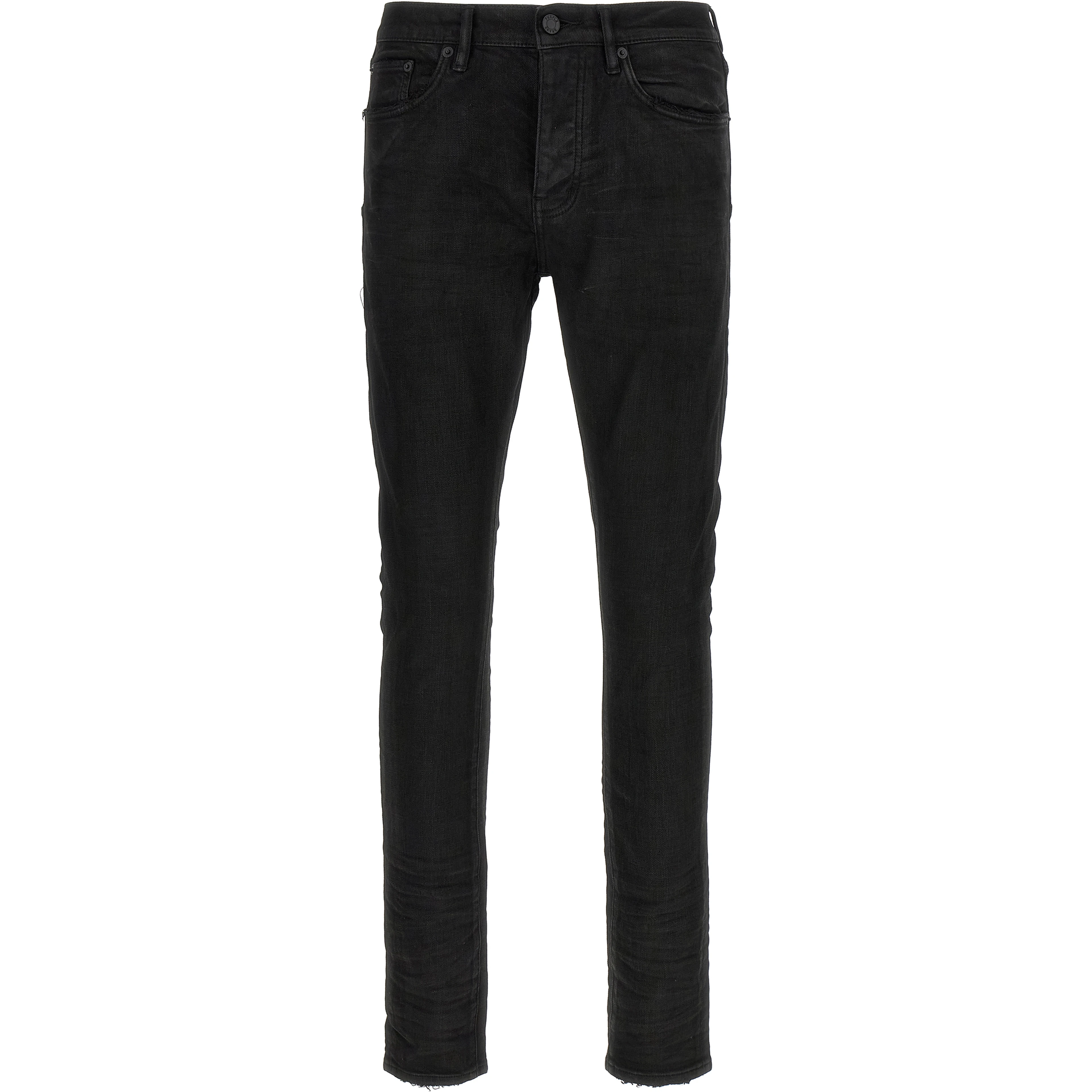 Black Cotton Tapered Jeans