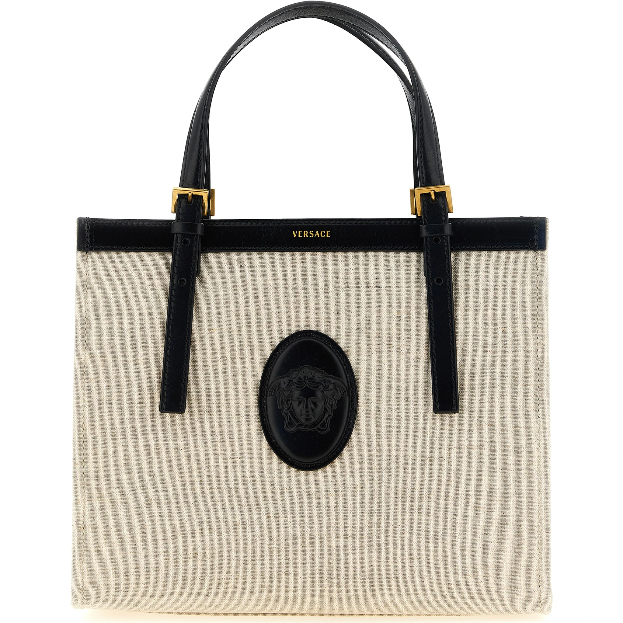 Beige Leather Tote Bag