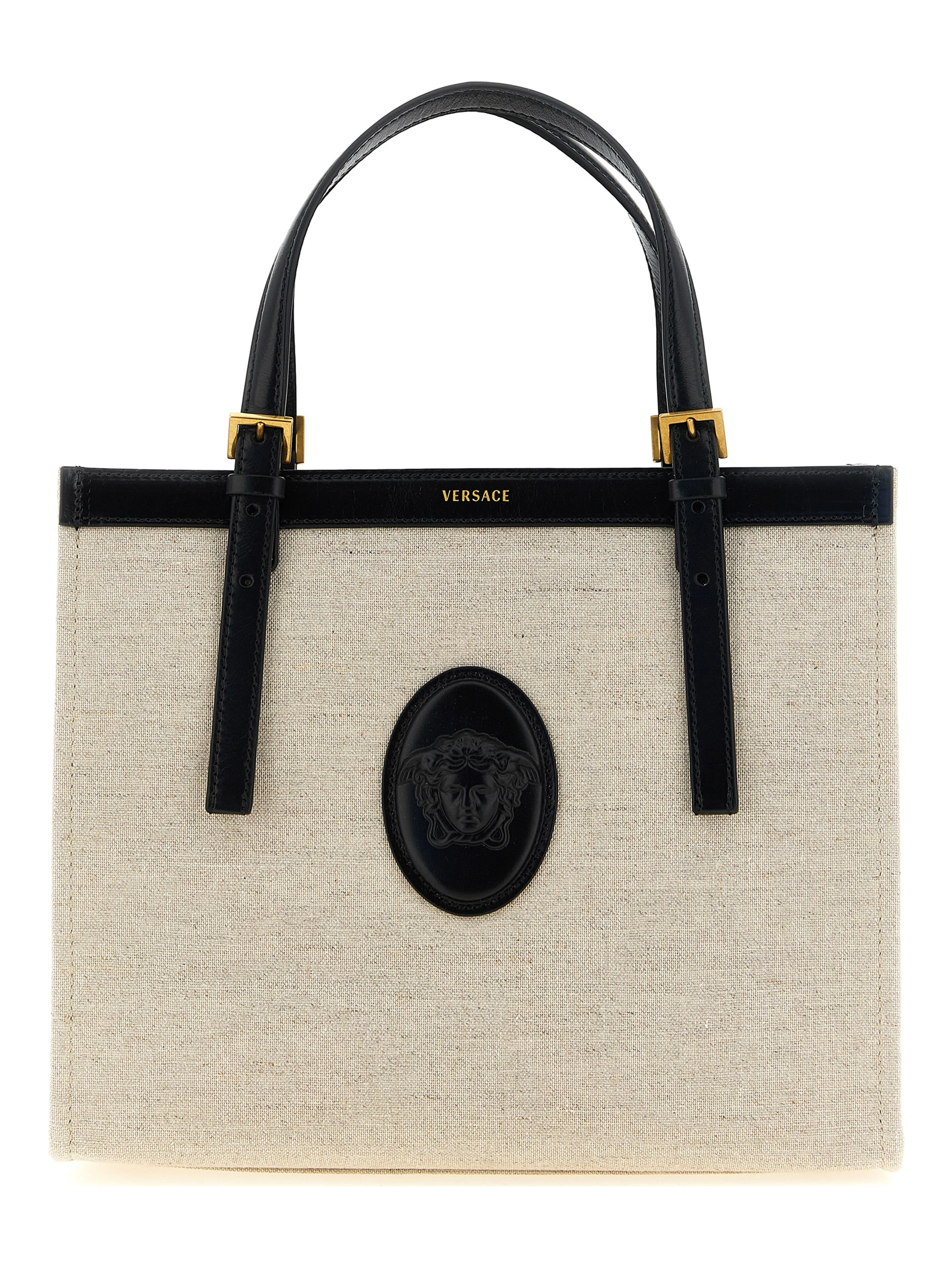Beige Leather Tote Bag