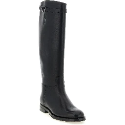Black Calfskin Over The Knee