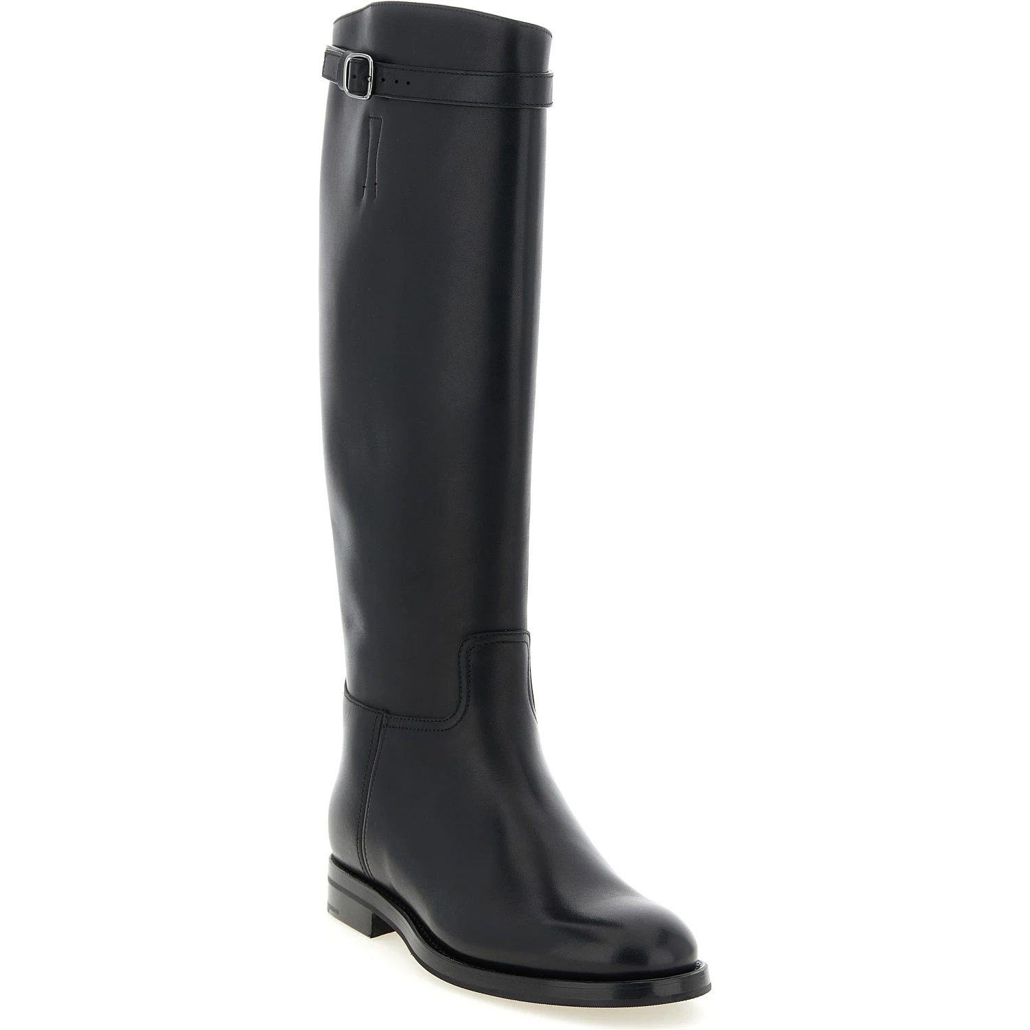 Black Calfskin Over The Knee