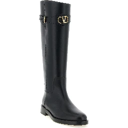 Black Calfskin Over The Knee