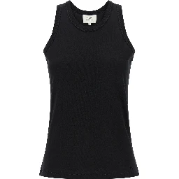 Black Cotton Sleeveles T-Shirt