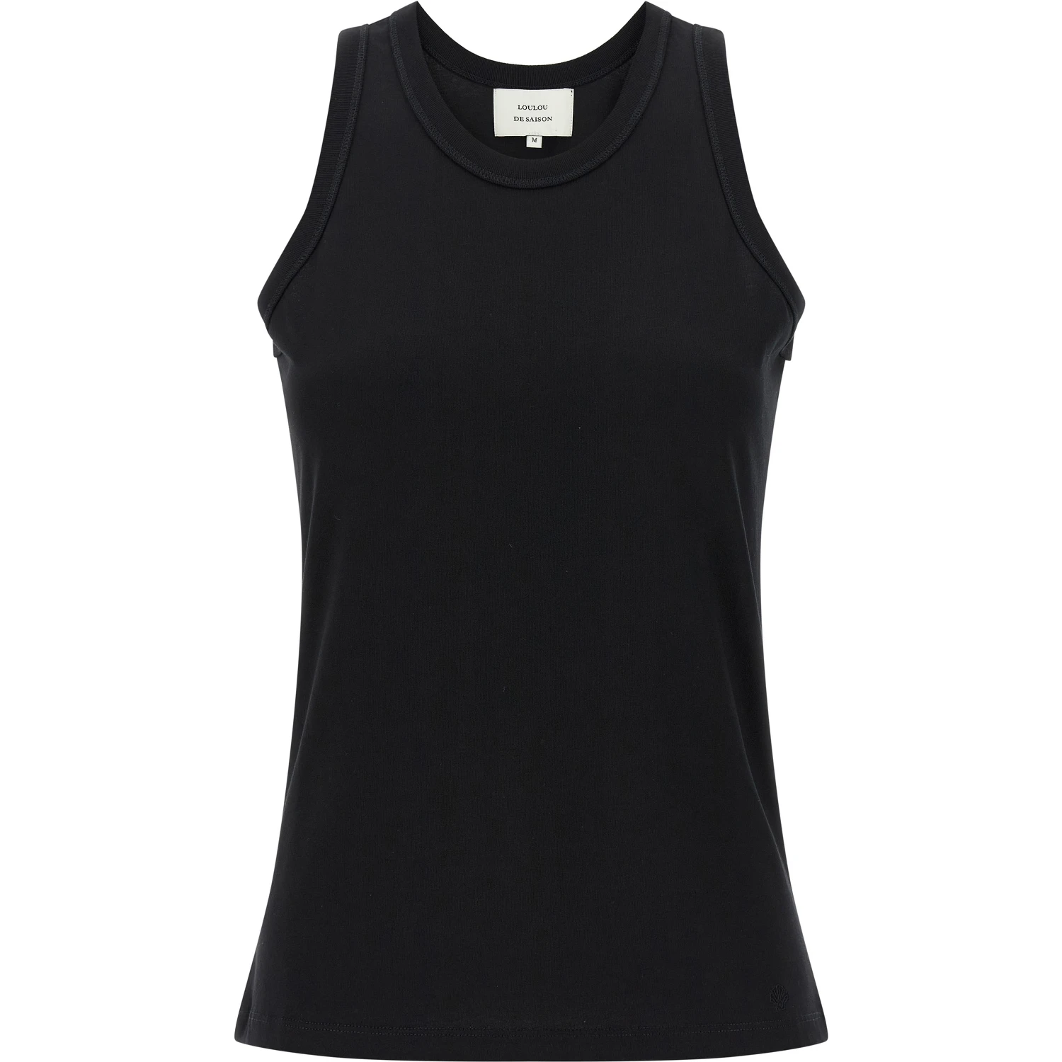Black Cotton Sleeveles T-Shirt