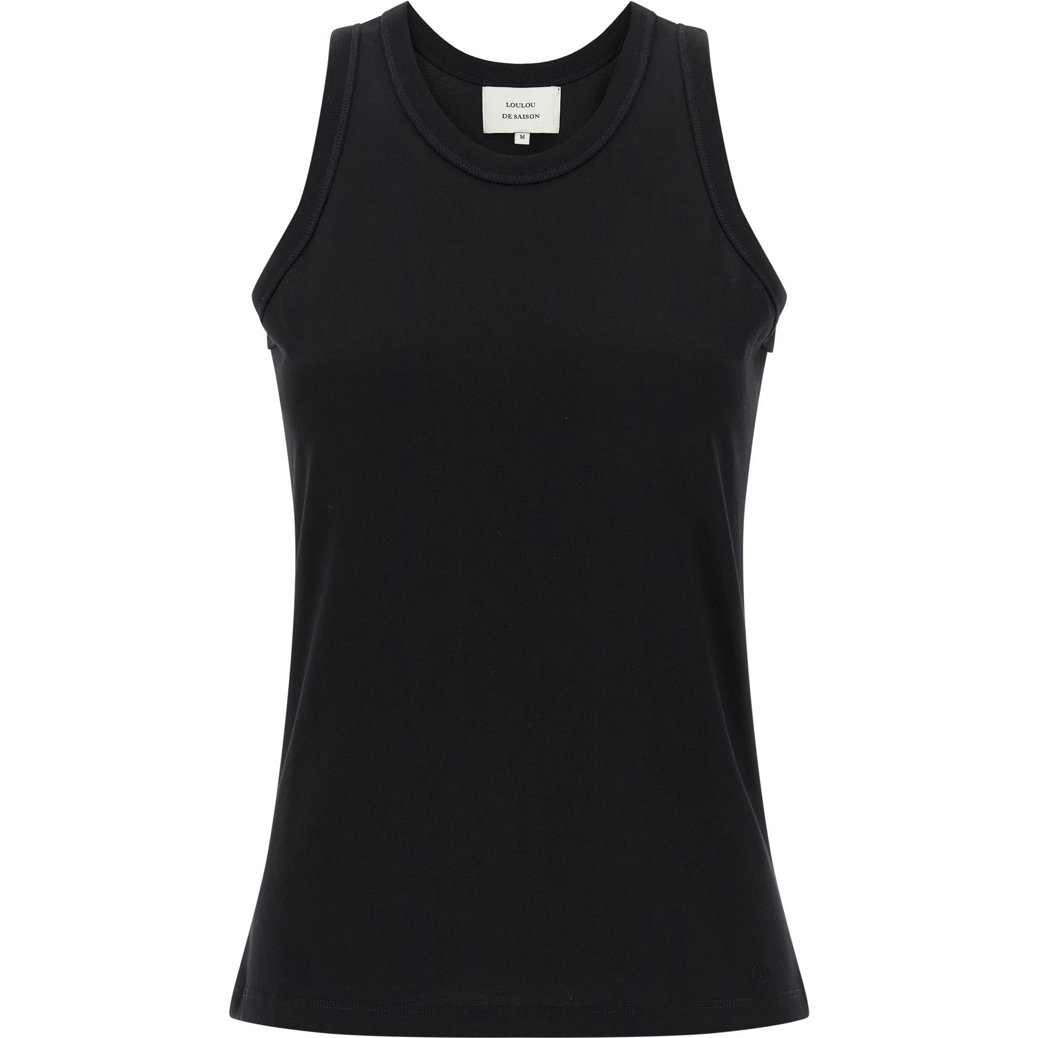 Black Cotton Sleeveles T-Shirt