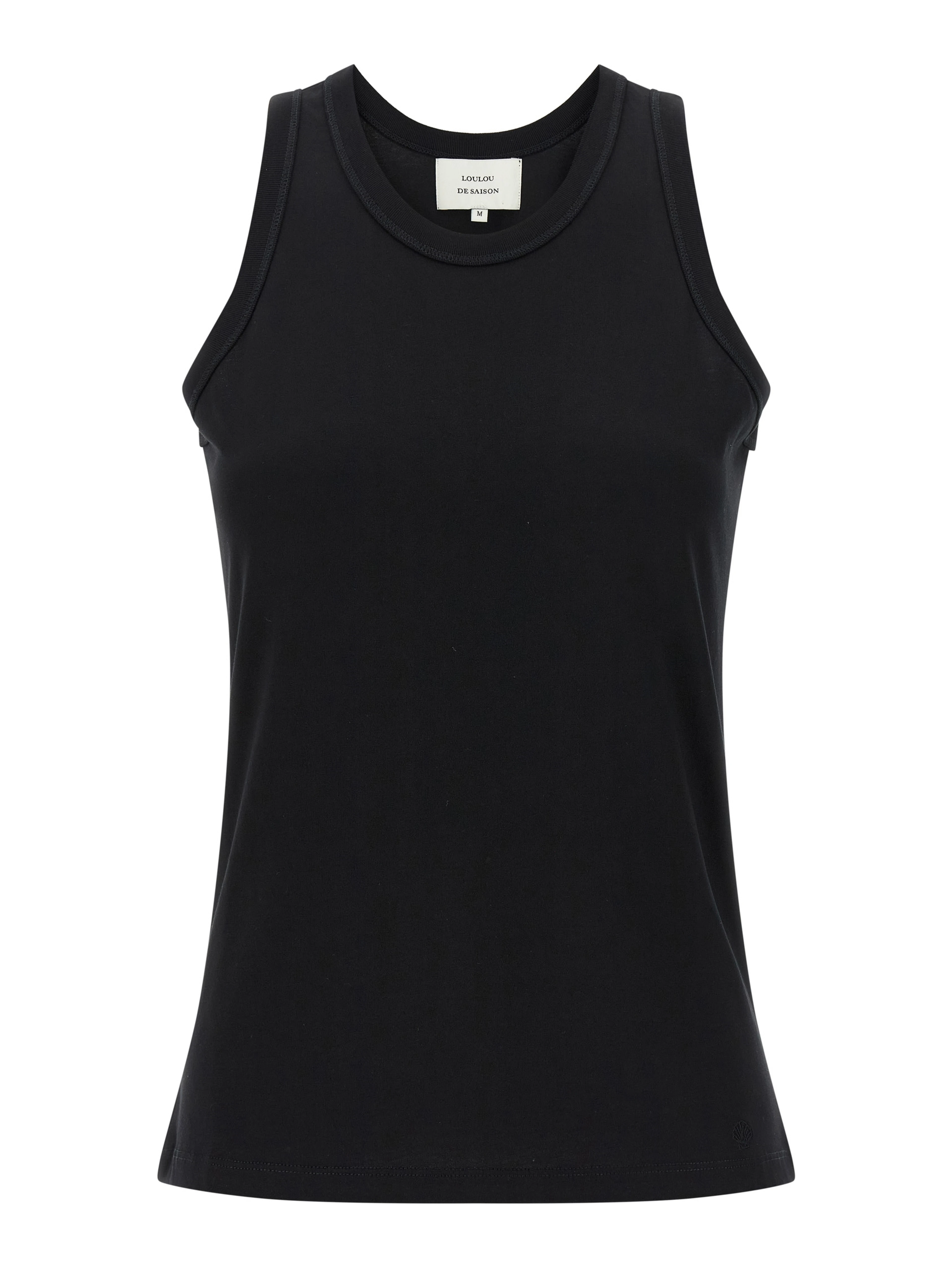 Black Cotton Sleeveles T-Shirt