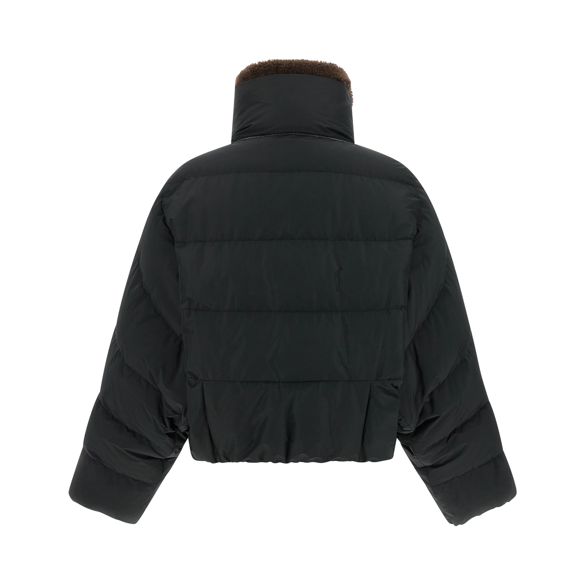 Black Cotton Full-Length Jacket