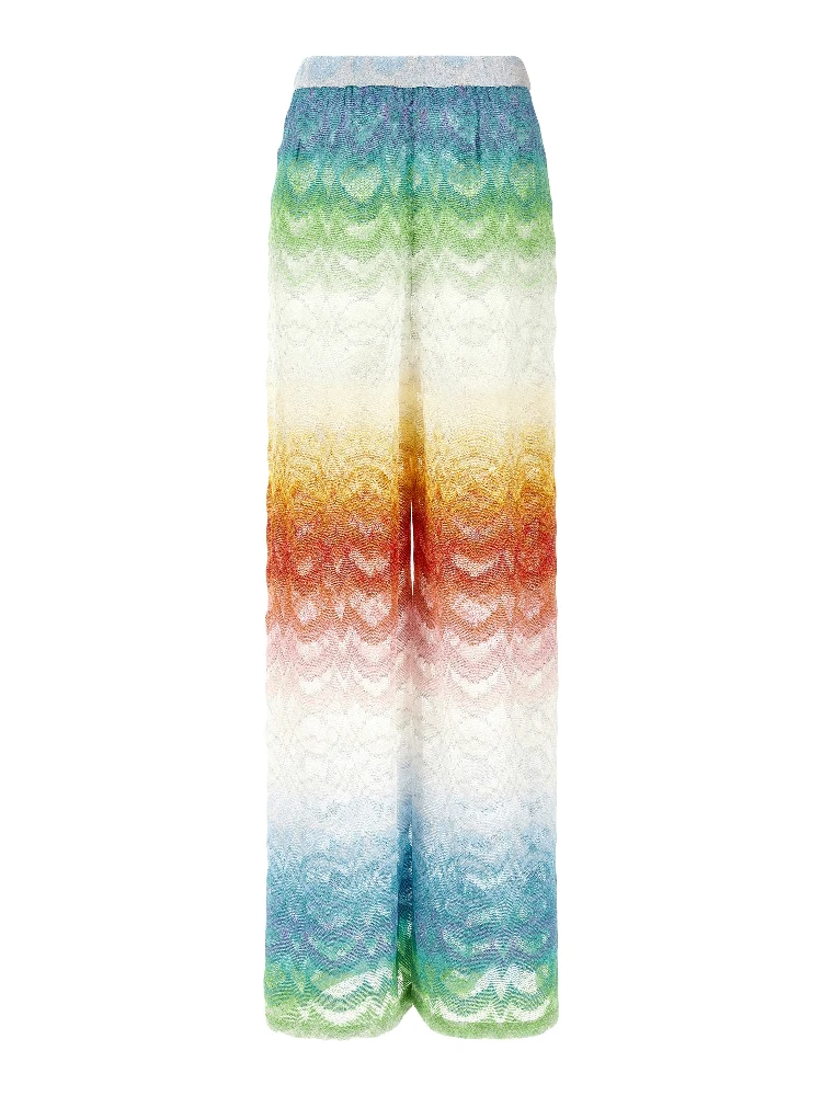Multicolor Viscose Flared Pants