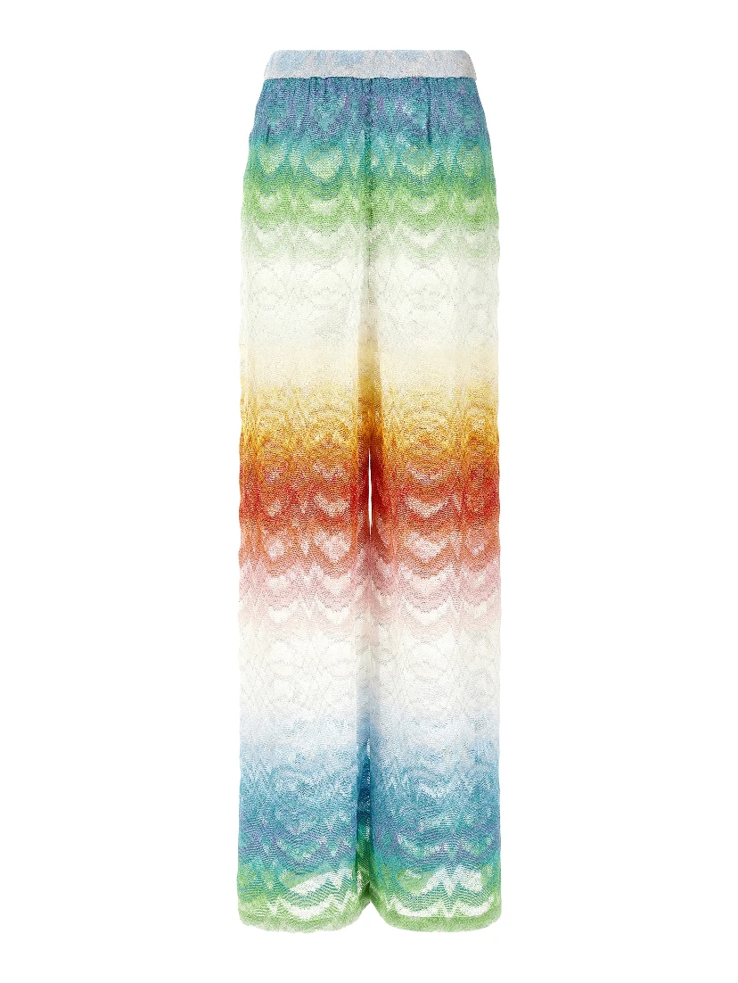 Multicolor Viscose Flared Pants