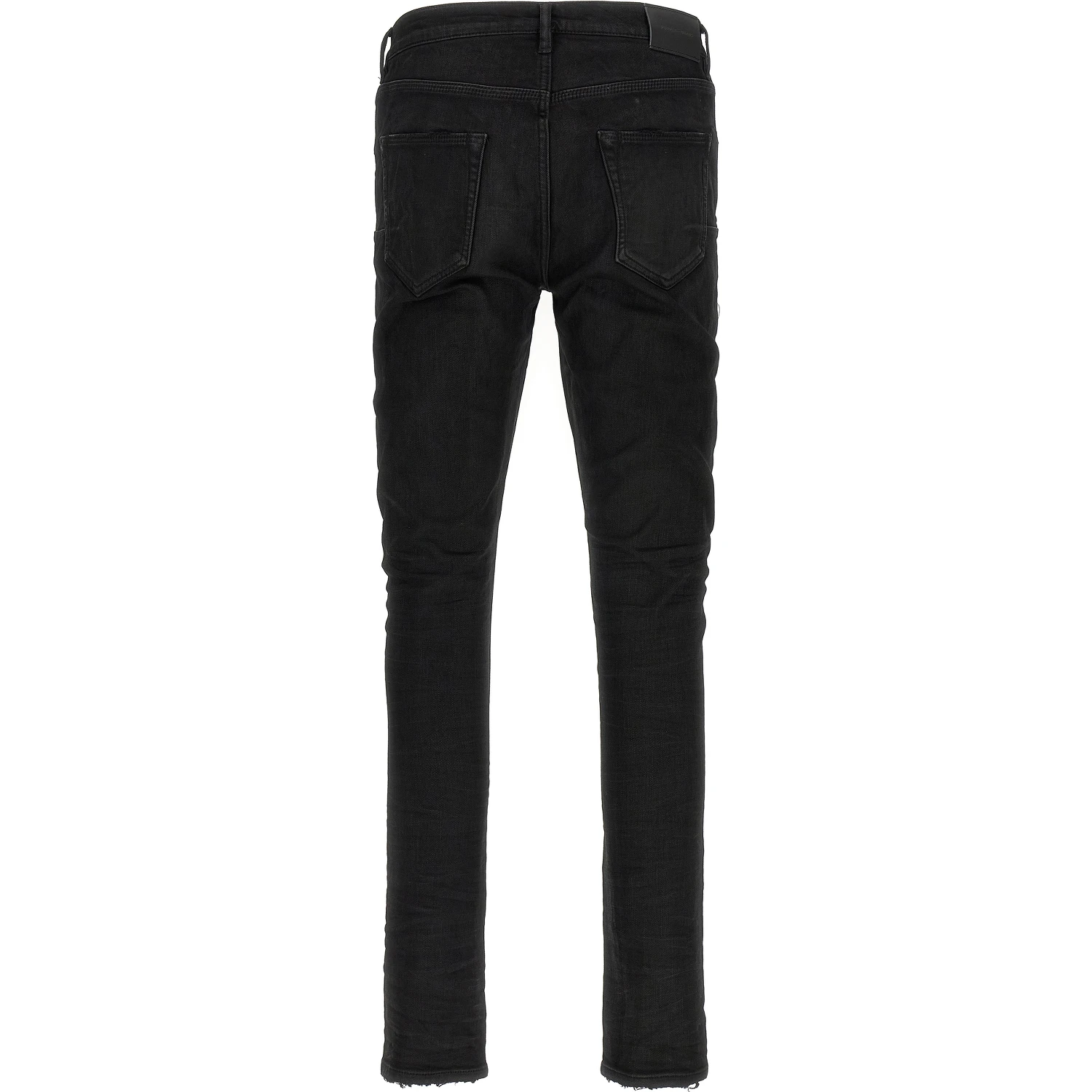 Black Cotton Tapered Jeans