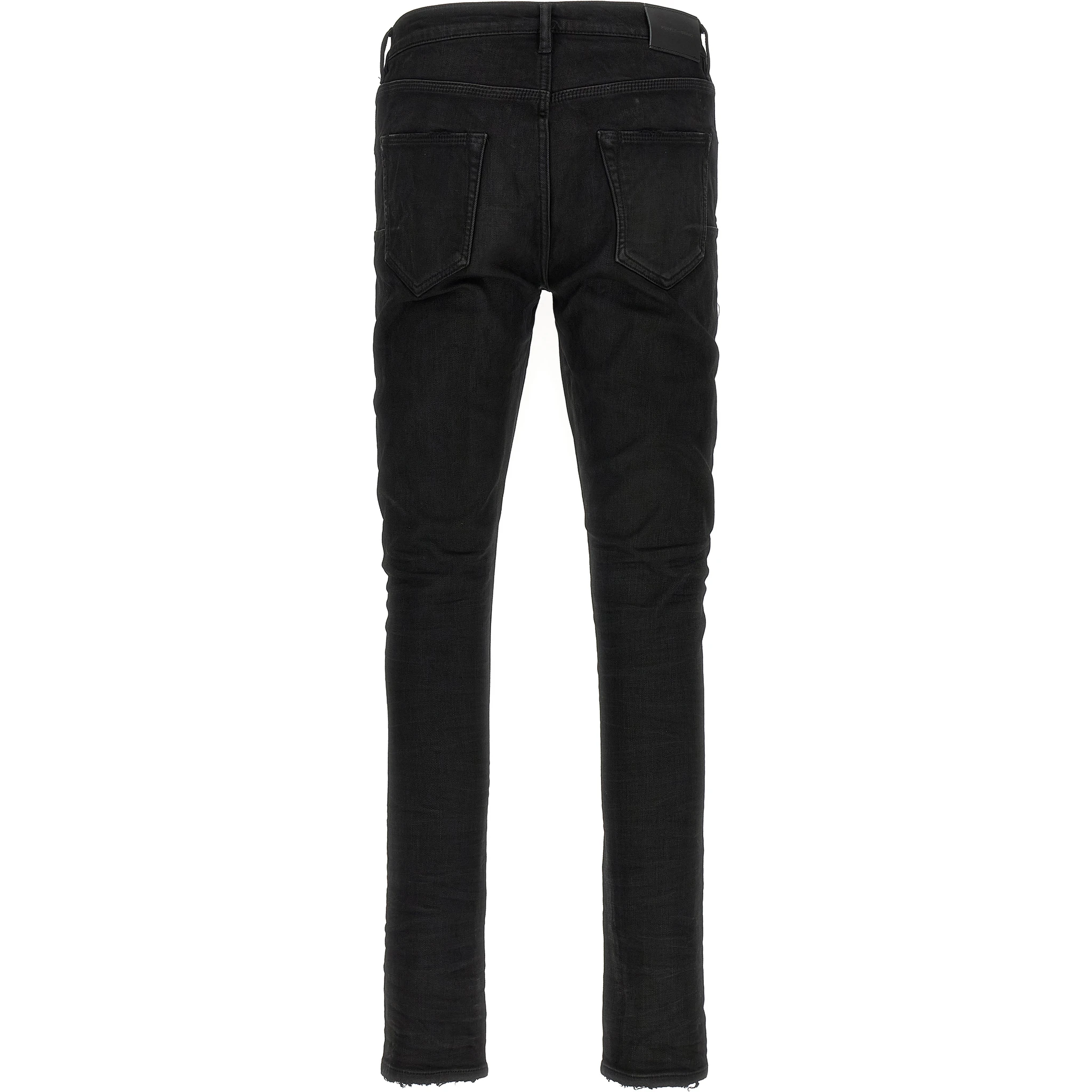 Black Cotton Tapered Jeans