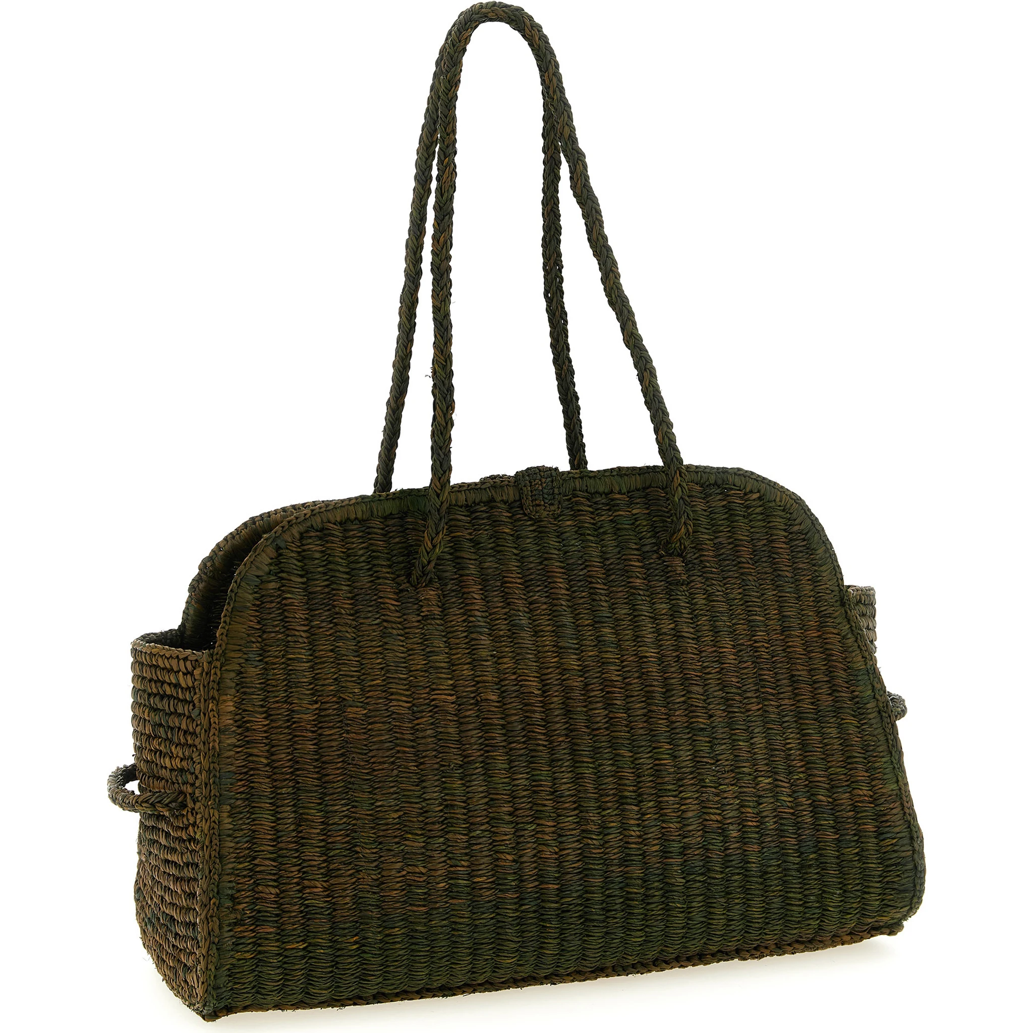 Bicolor Raffia Tote Bag