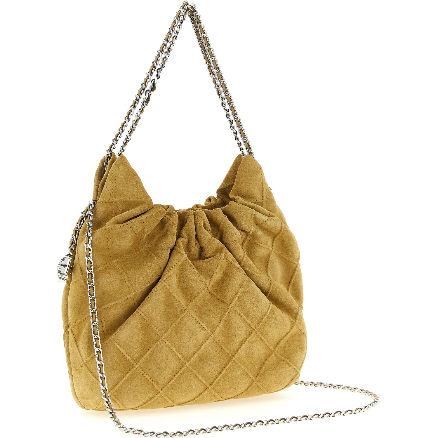 Beige Calfskin Shoulder Bag