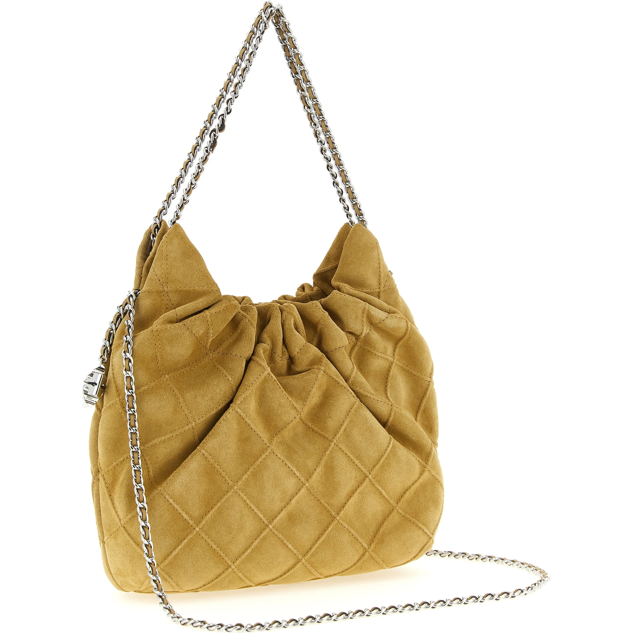 Beige Calfskin Shoulder Bag