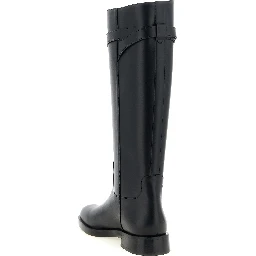 Black Calfskin Over The Knee