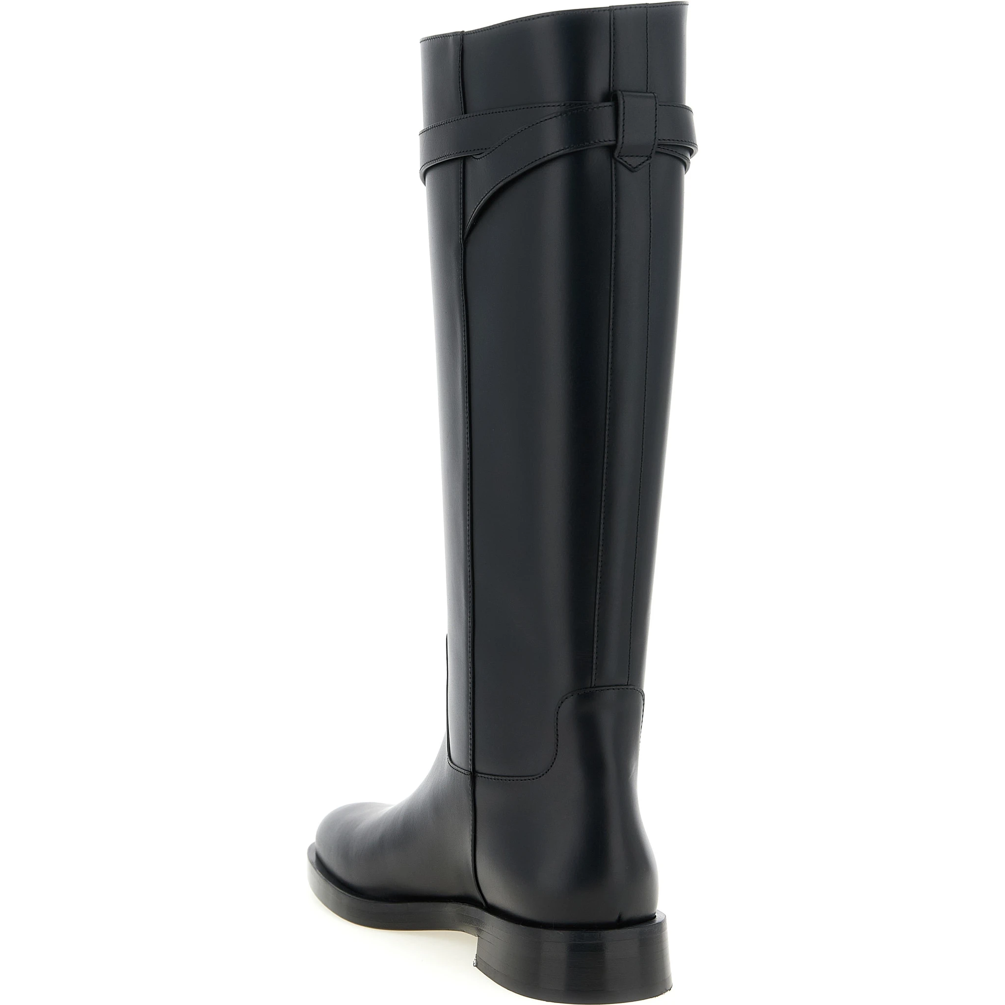 Black Calfskin Over The Knee