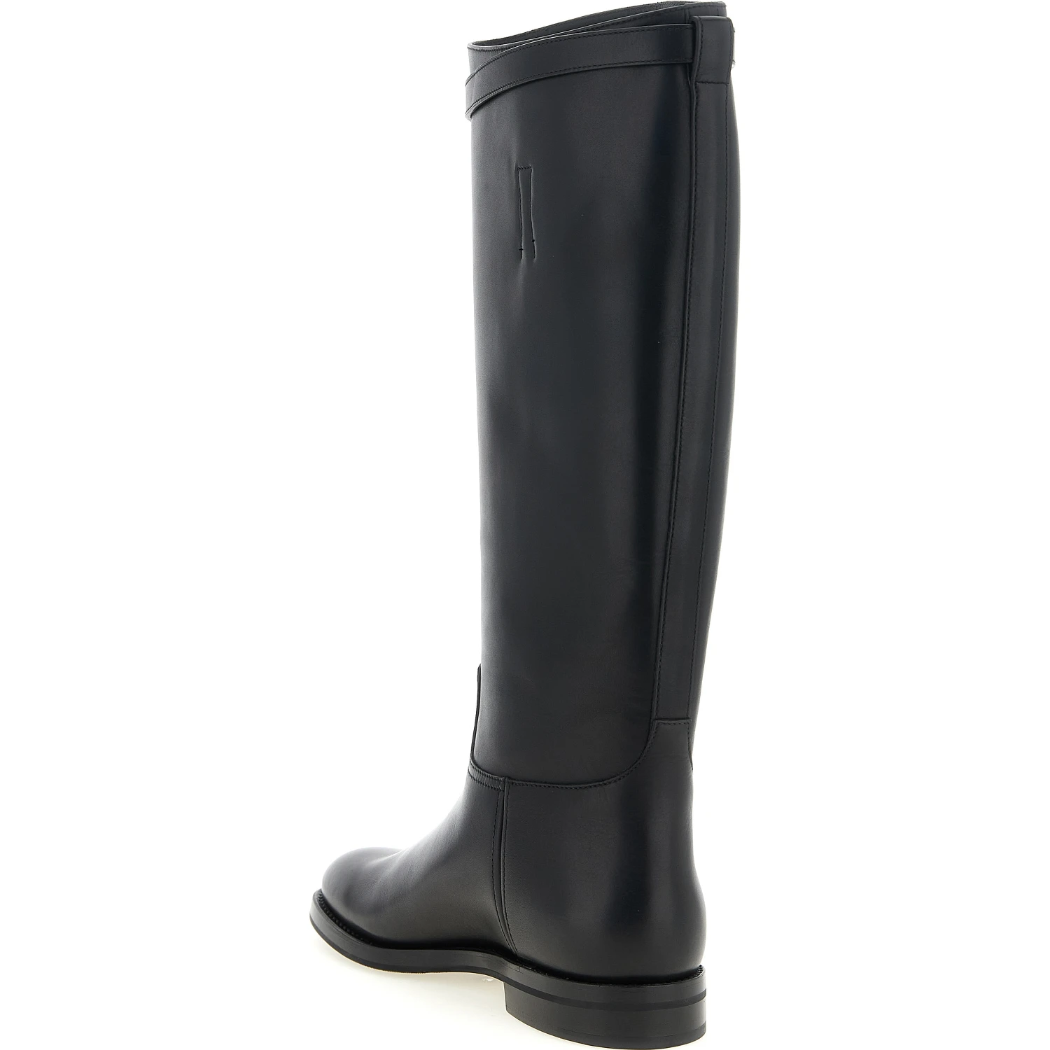 Black Calfskin Over The Knee
