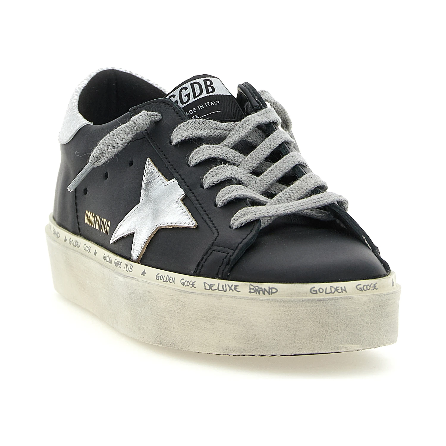 Black Cowhide Chunky Sneakers