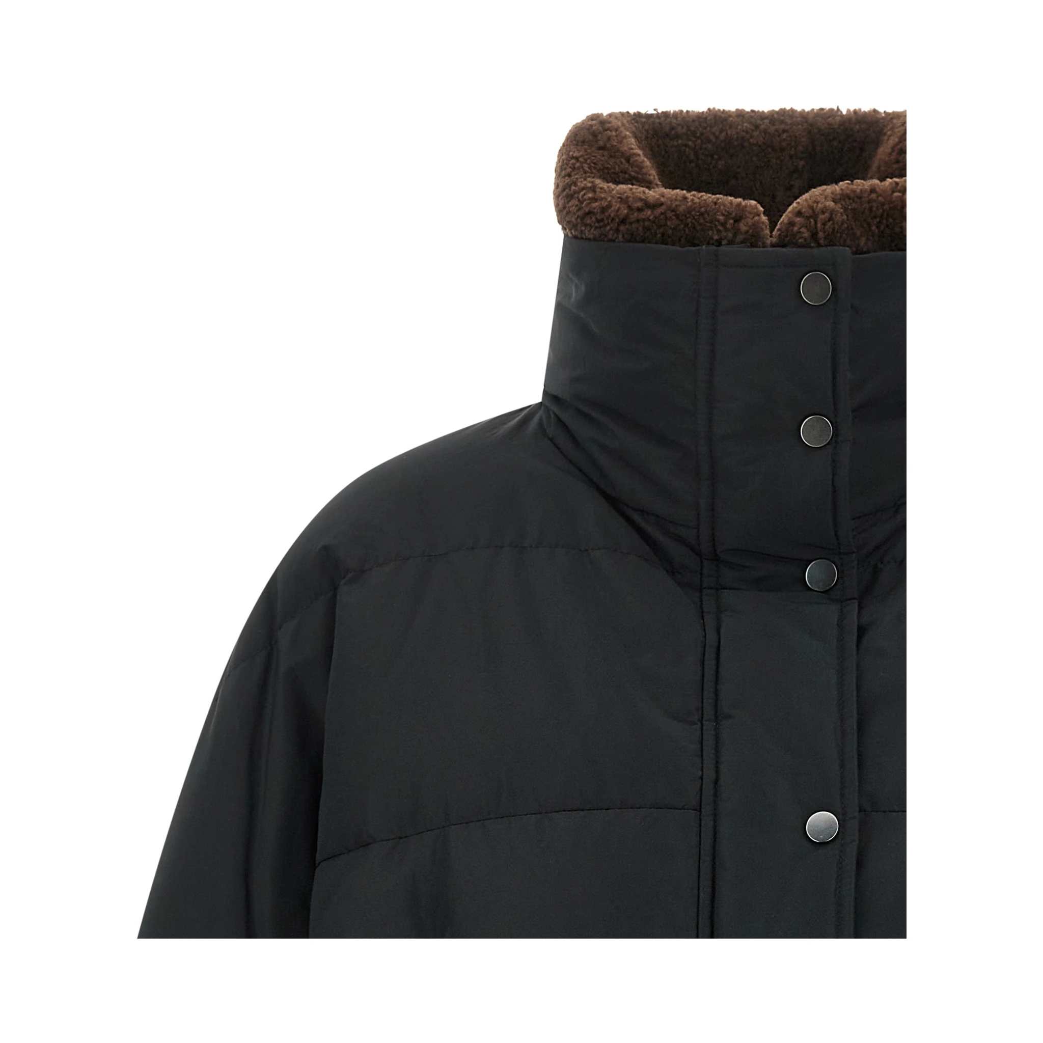 Black Cotton Full-Length Jacket