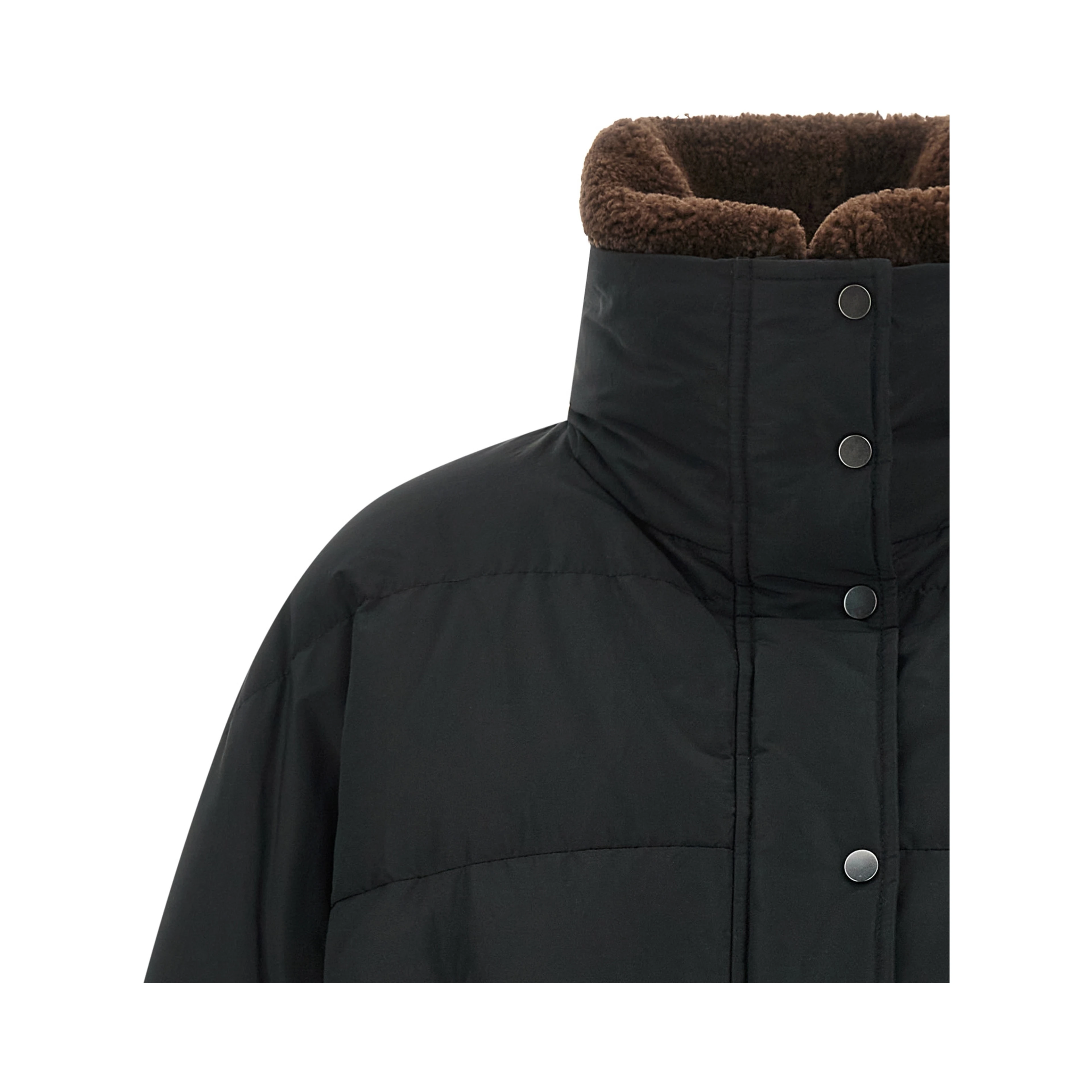 Black Cotton Full-Length Jacket