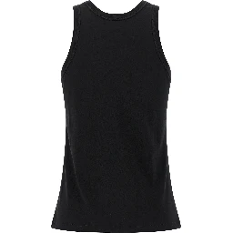 Black Cotton Sleeveles T-Shirt