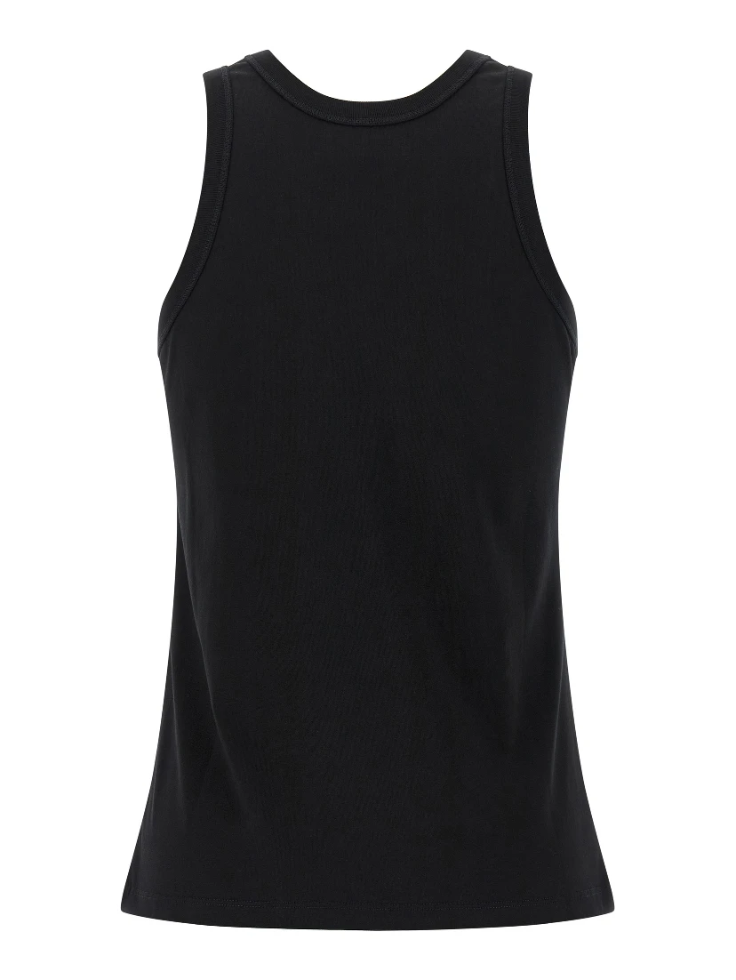 Black Cotton Sleeveles T-Shirt