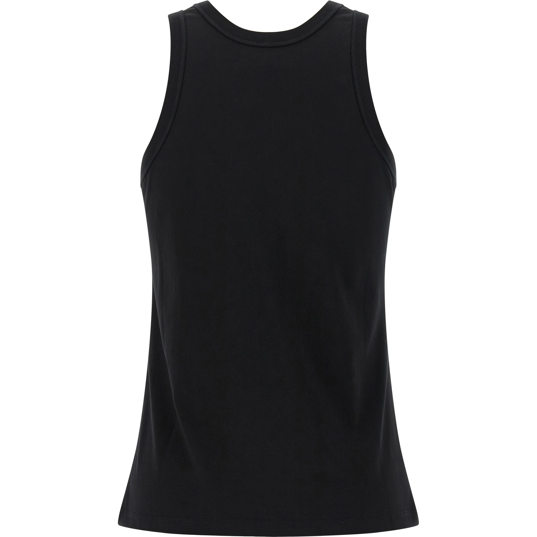 Black Cotton Sleeveles T-Shirt