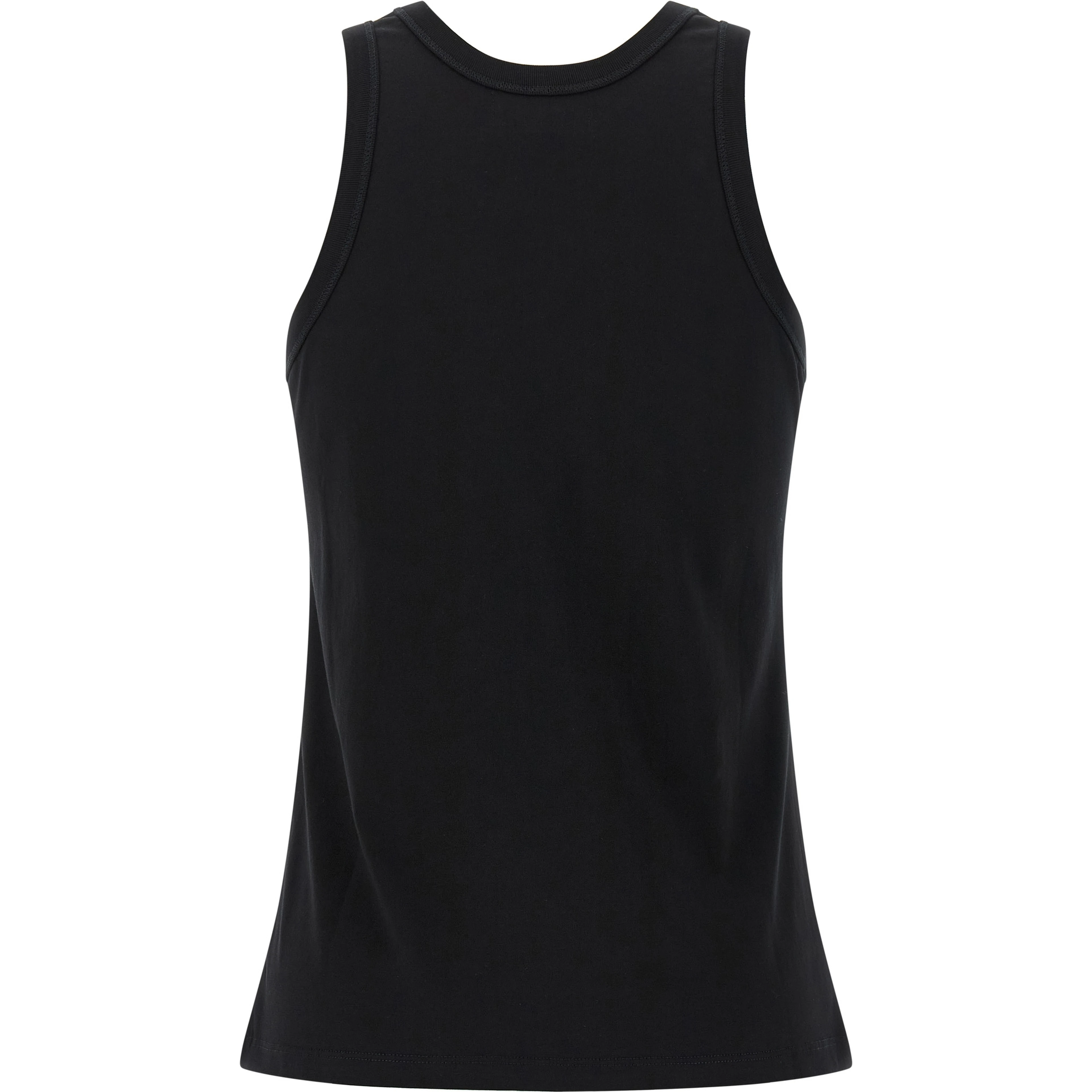 Black Cotton Sleeveles T-Shirt