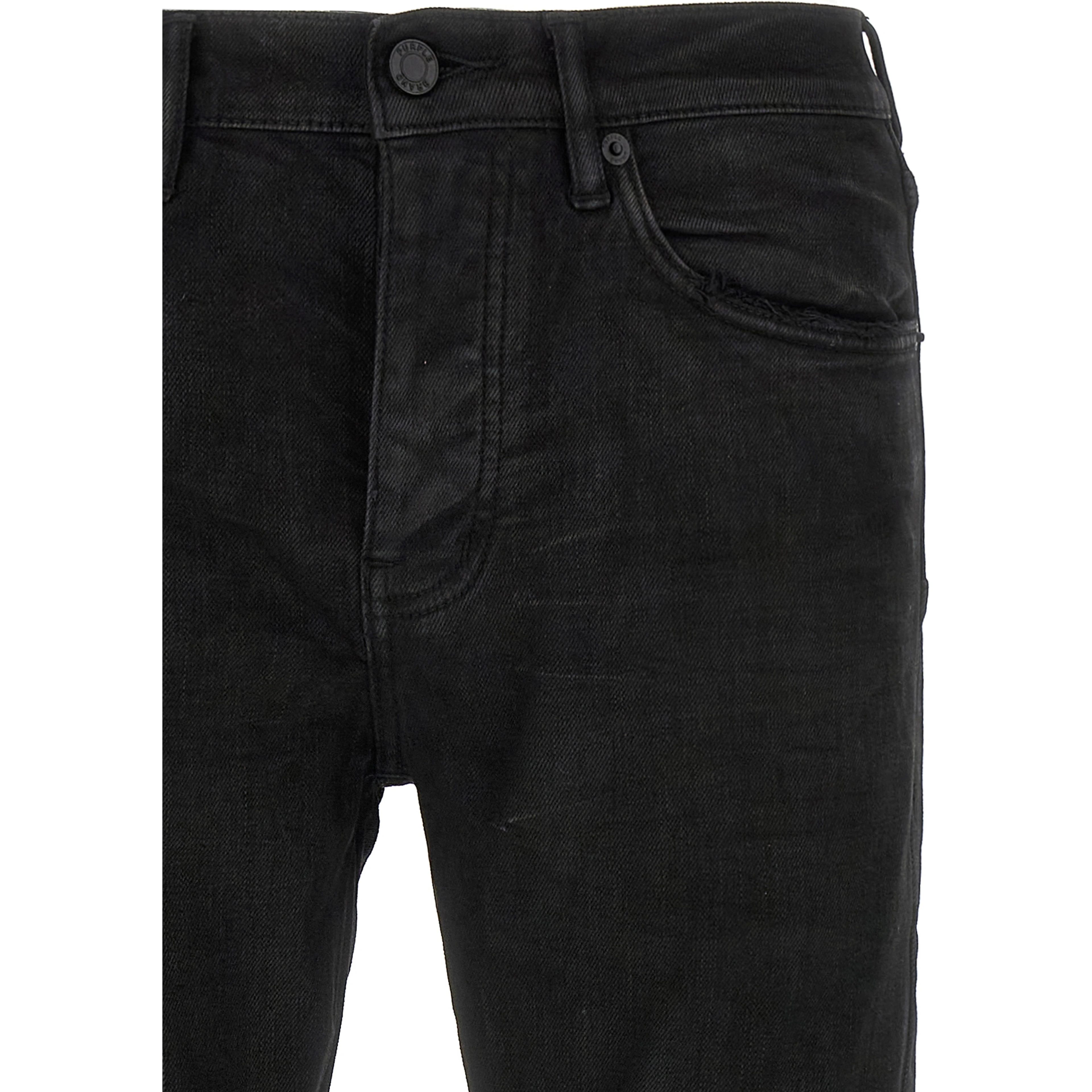Black Cotton Tapered Jeans