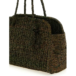Bicolor Raffia Tote Bag