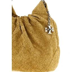 Beige Calfskin Shoulder Bag