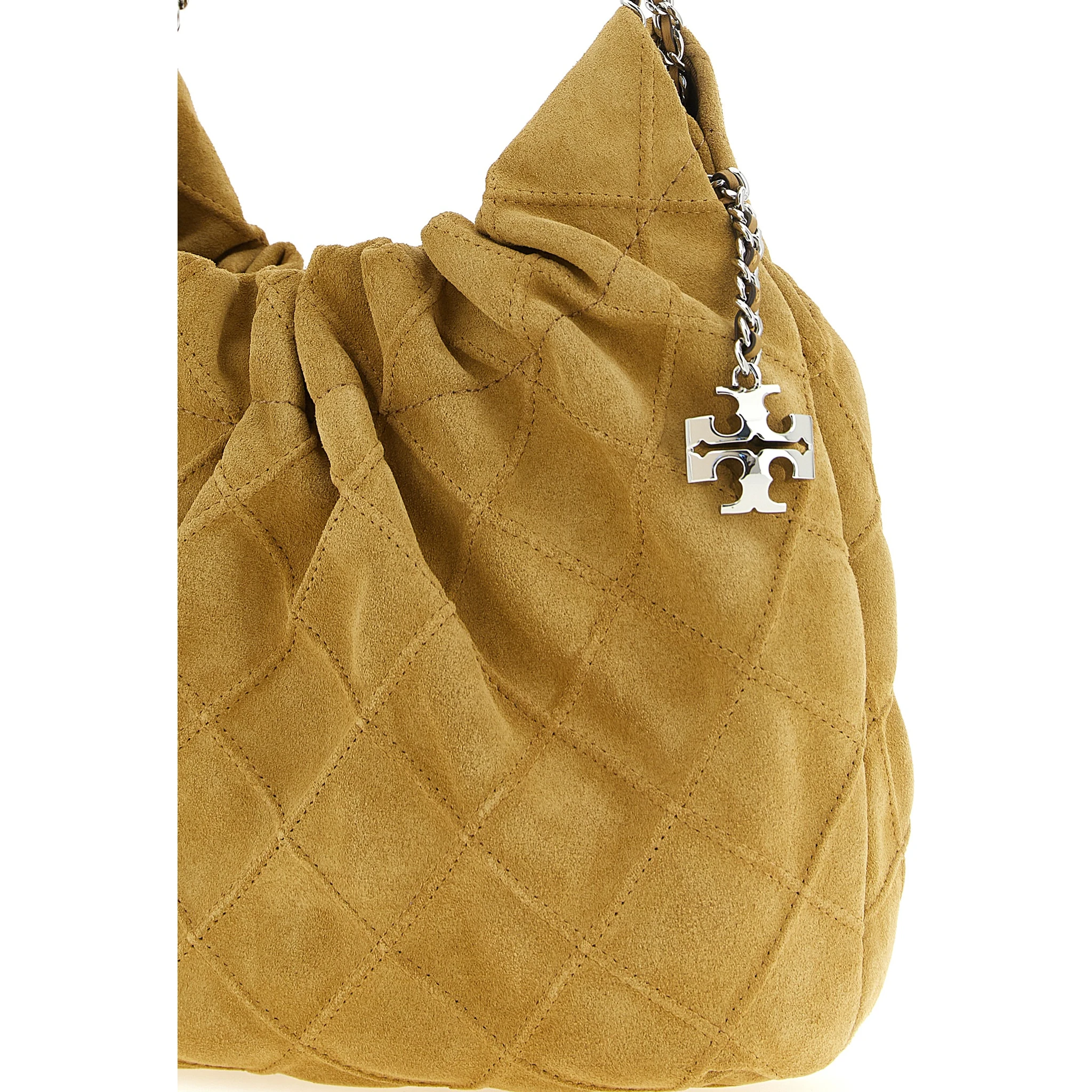 Beige Calfskin Shoulder Bag