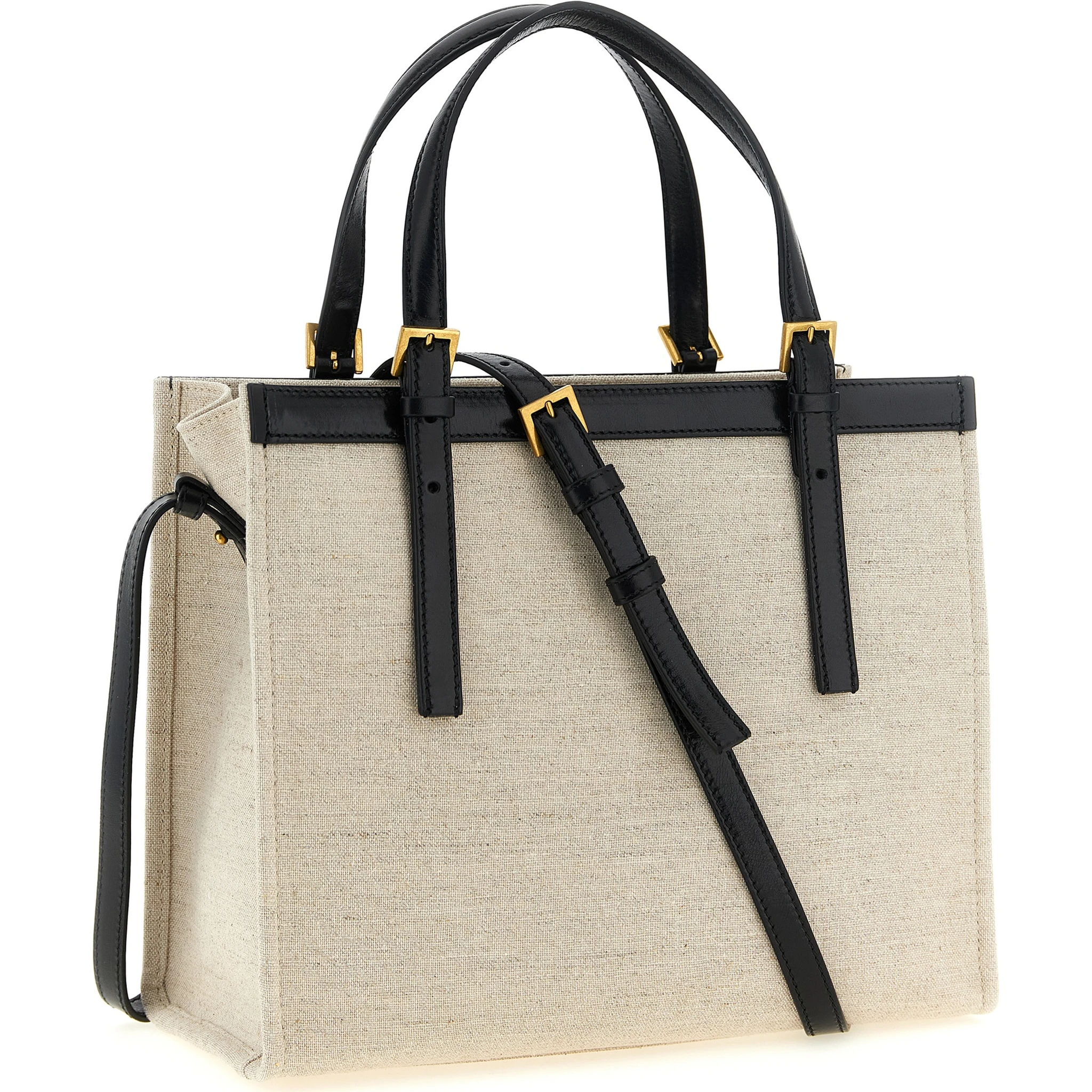 Beige Leather Tote Bag