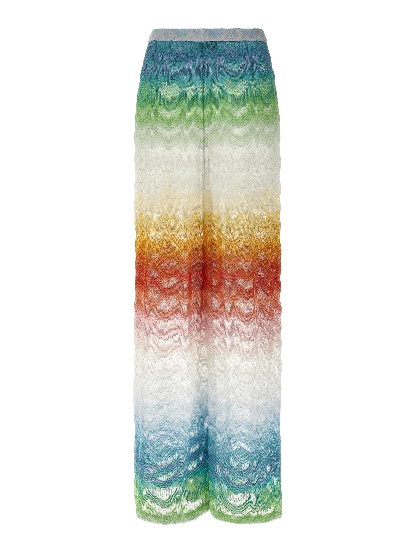 Multicolor Viscose Flared Pants