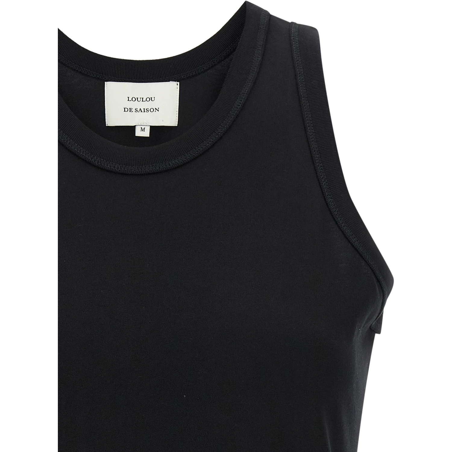 Black Cotton Sleeveles T-Shirt