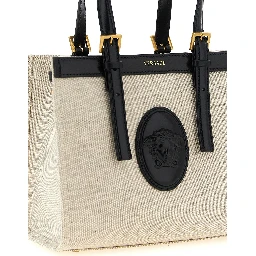Beige Linen Tote Bag