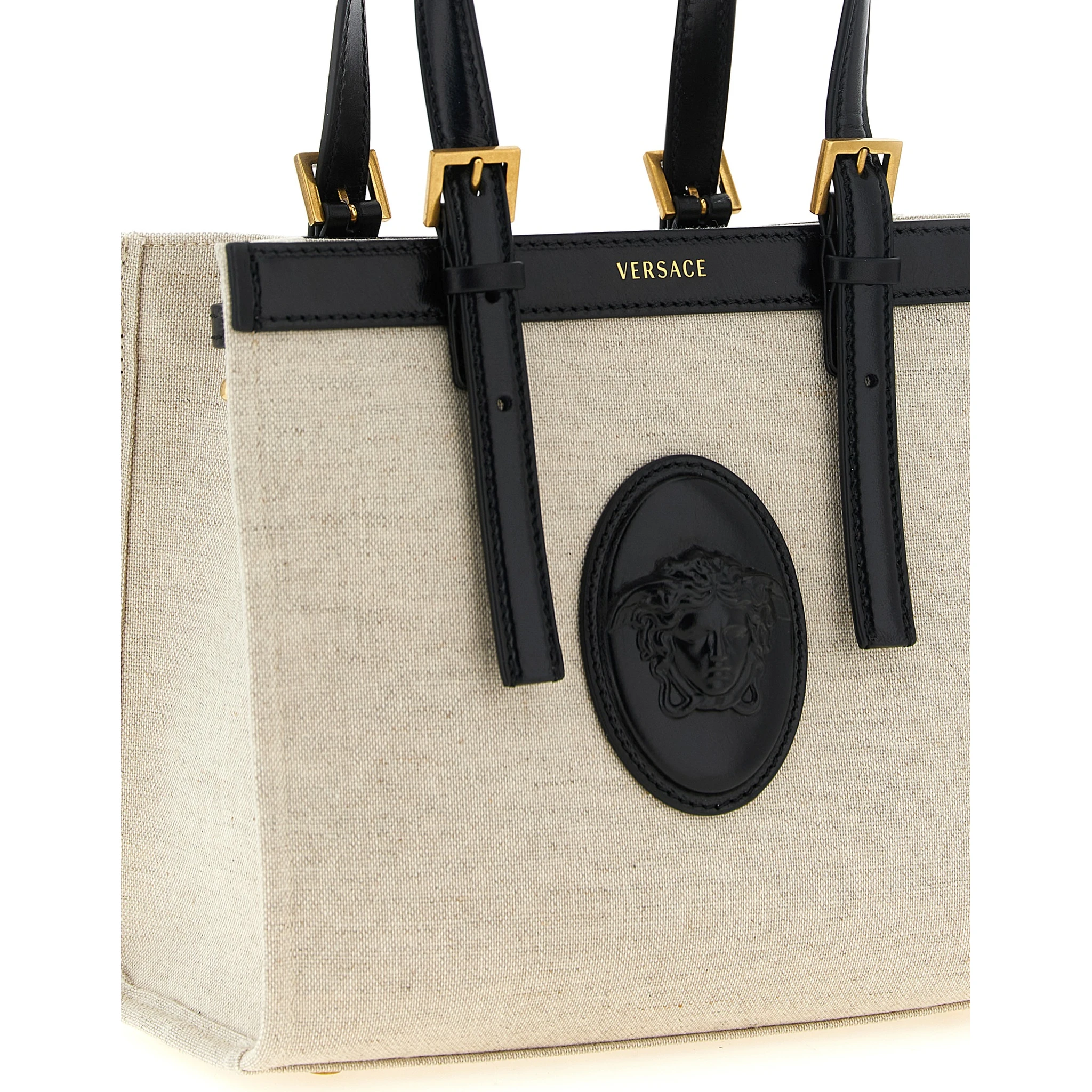 Beige Linen Tote Bag