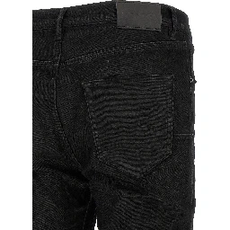 Black Cotton Tapered Jeans