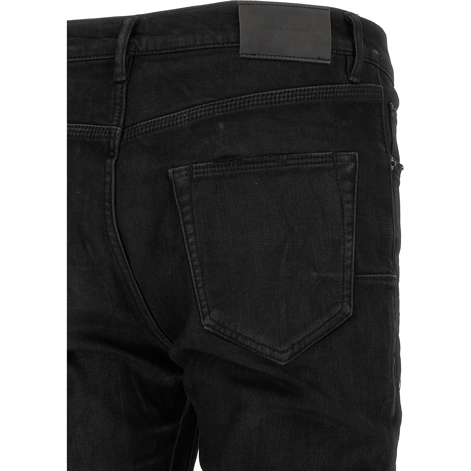 Black Cotton Tapered Jeans