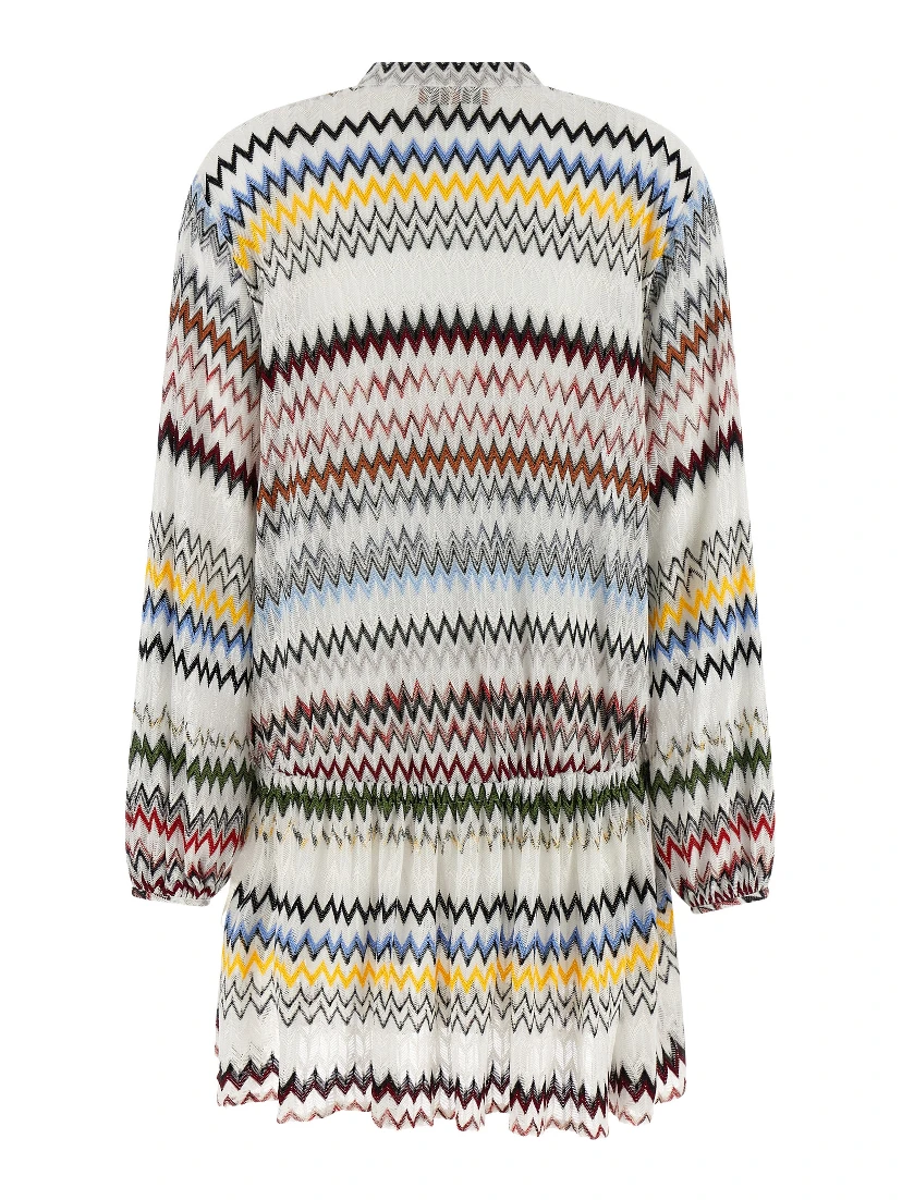 White Viscose Short Dress