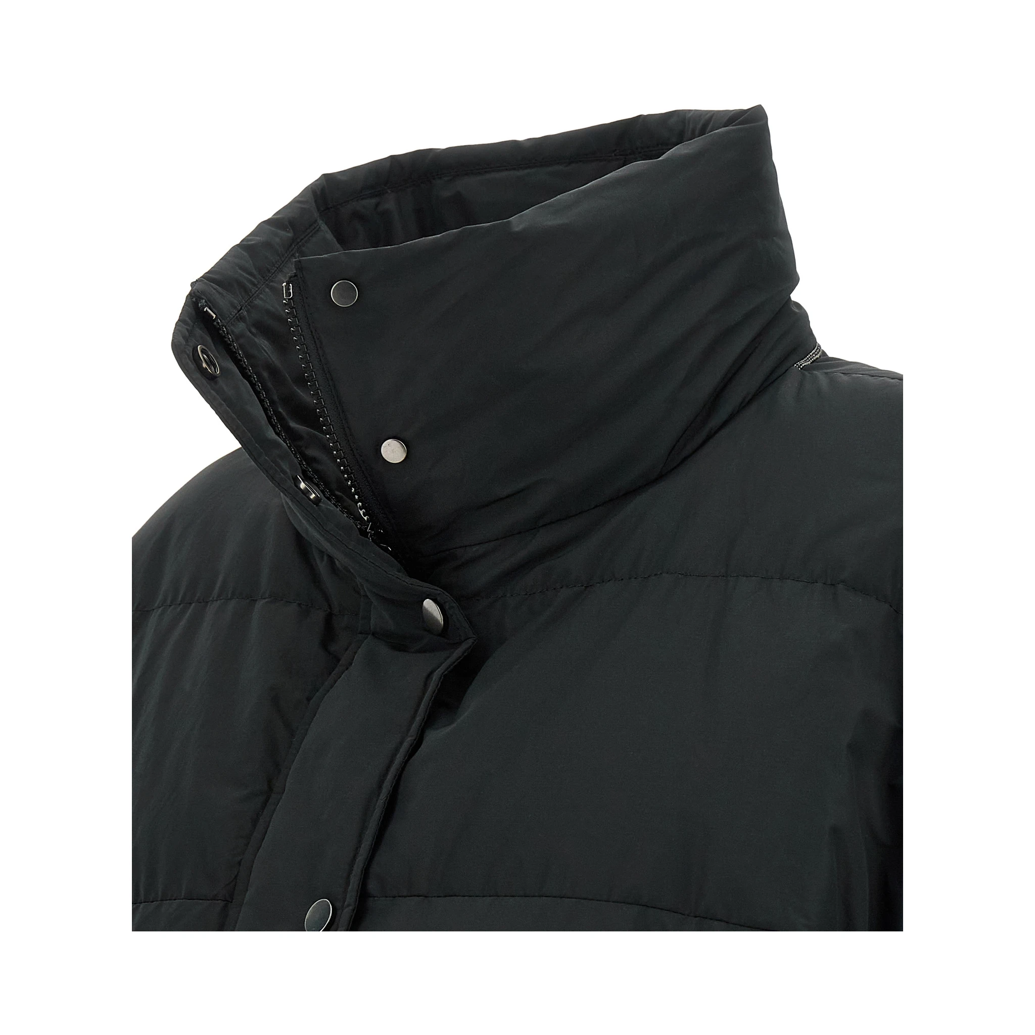 Black Cotton Full-Length Jacket