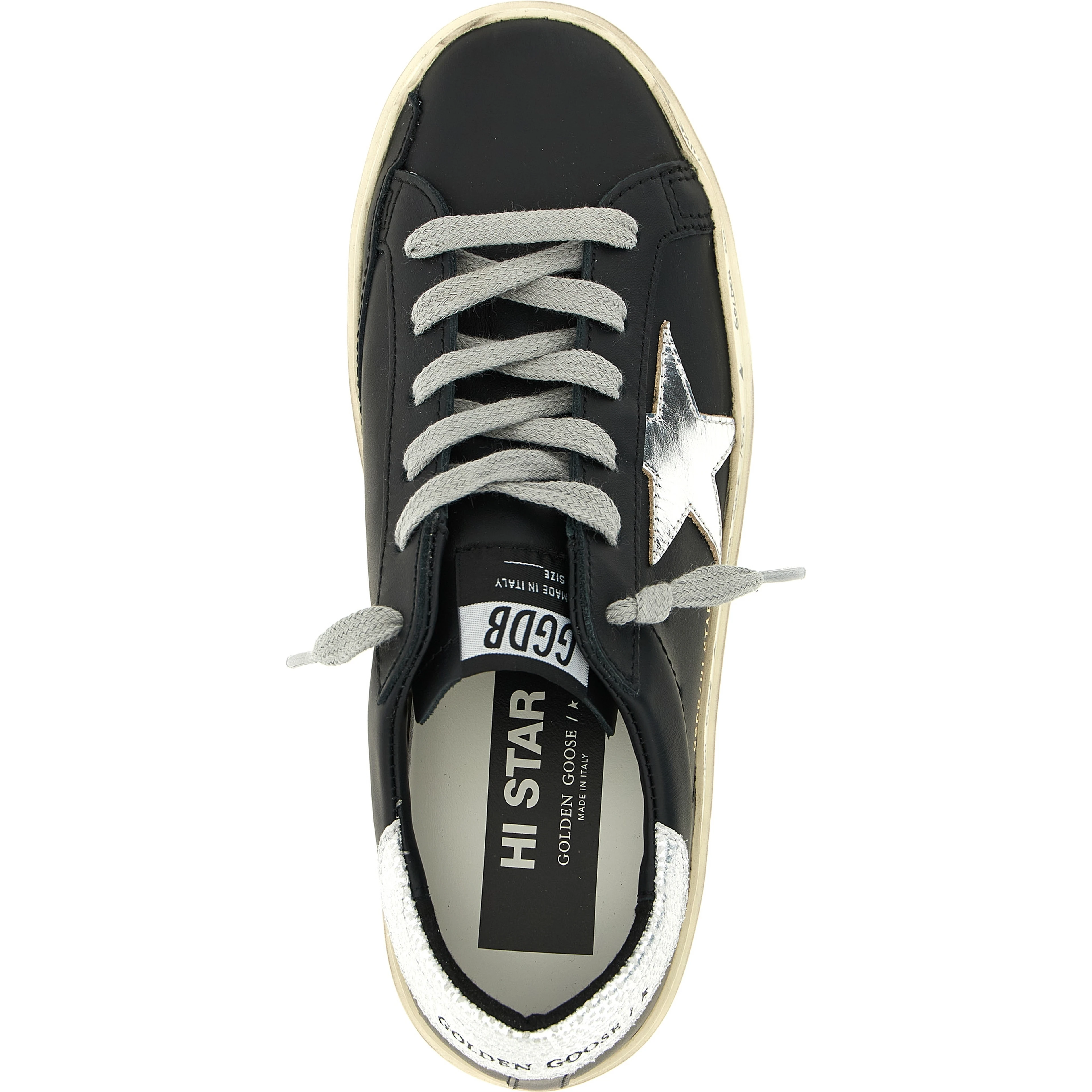 Black Cowhide Chunky Sneakers