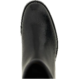 Black Calfskin Over The Knee