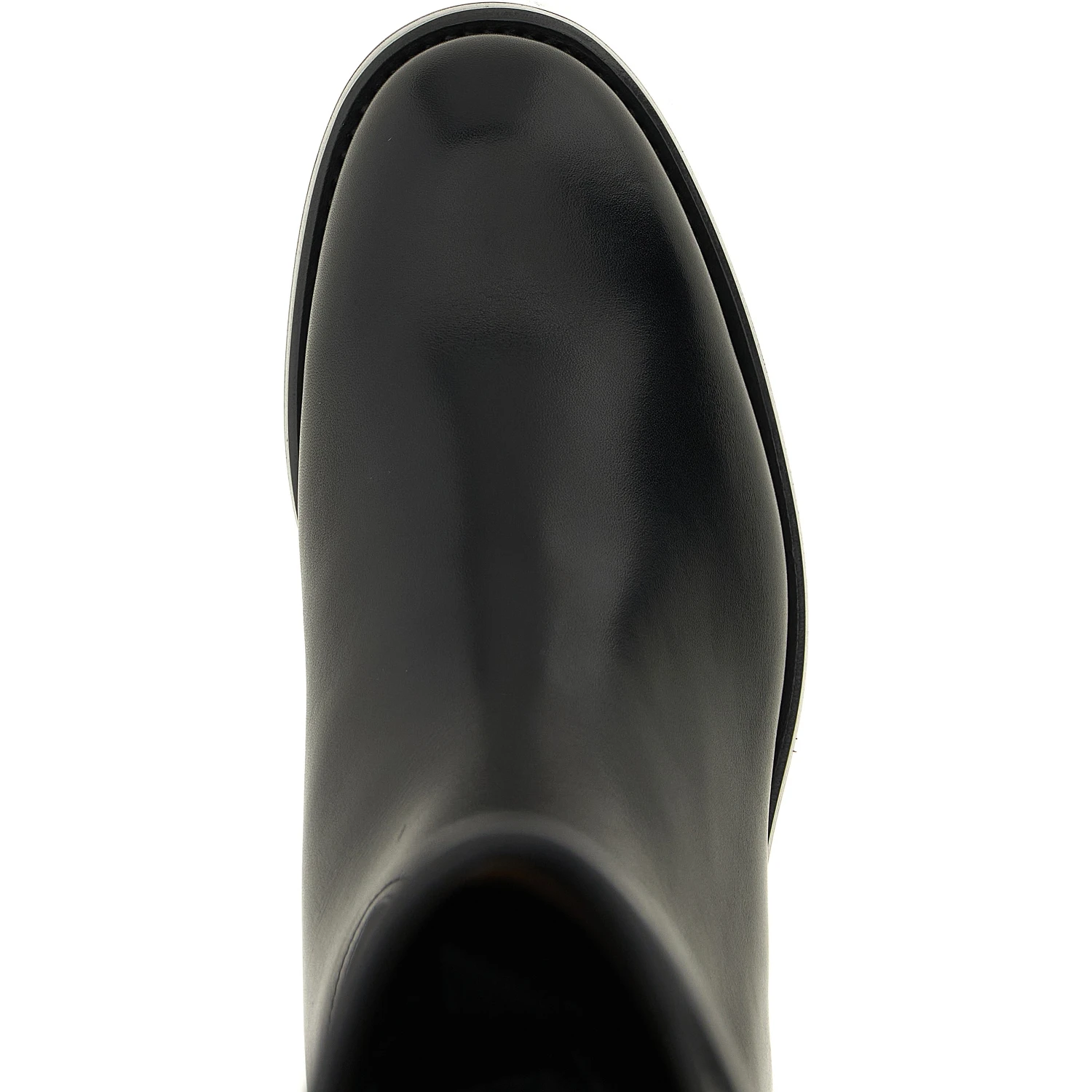 Black Calfskin Over The Knee
