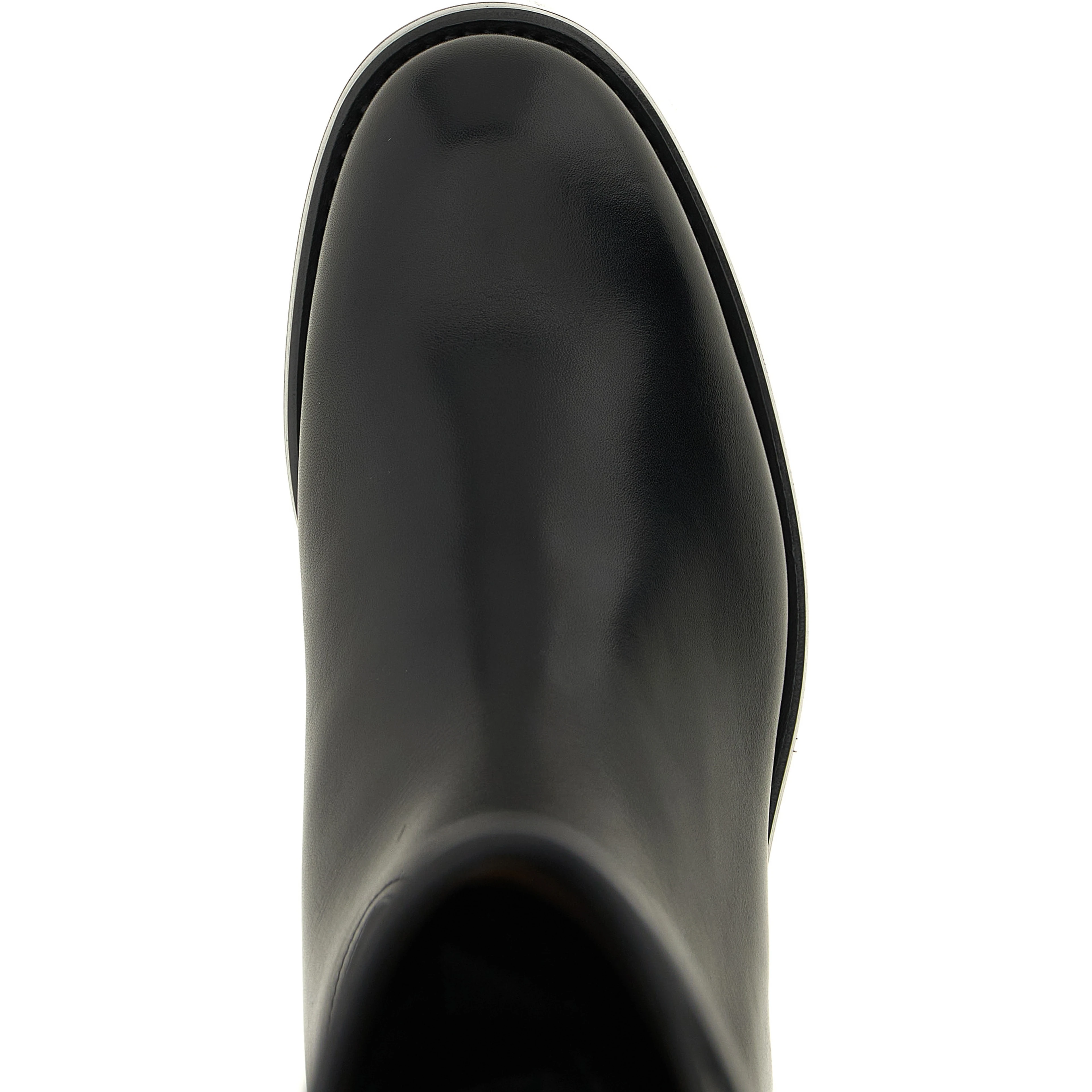 Black Calfskin Over The Knee